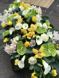 Coussin deuil fleurs fraîches